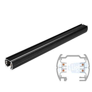 Ivela 3 fase rail opbouw rond zwart